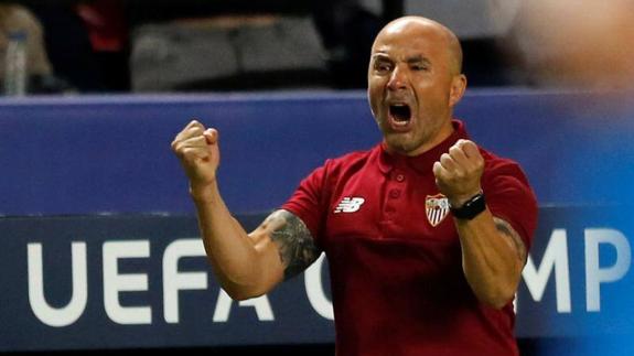 El técnico del Sevilla, Jorge Sampaoli. 