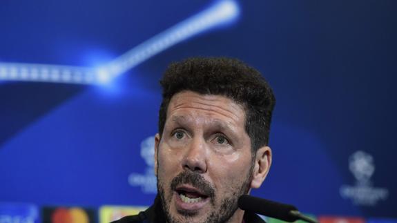 Simeone, en rueda de prensa. 