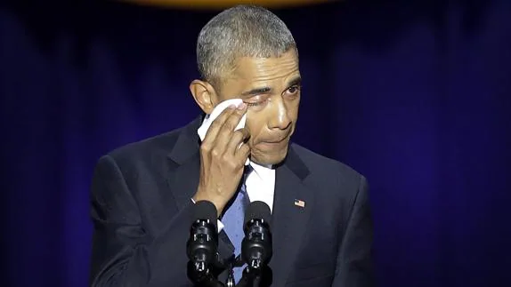Barack Obama, durante su último discurso como presidente.
