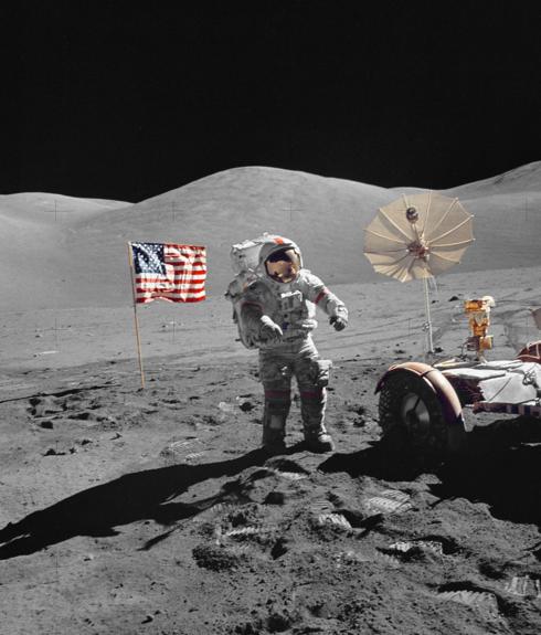 Cernan, en la Luna. 