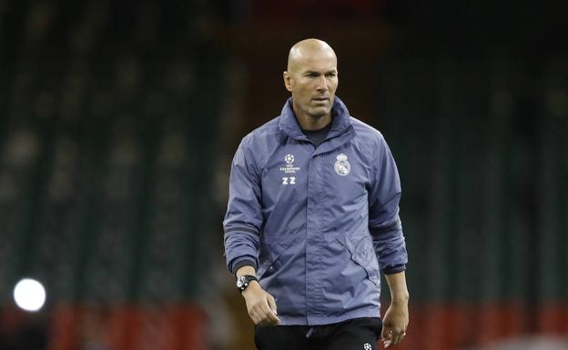 Zidane, en el último entrenamiento. 