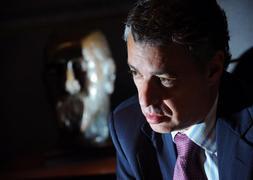 Semana clave. Iñigo Urkullu, en la sede jeltzale de Sabin Etxea, durante la entrevista. ::                             F. GÓMEZ