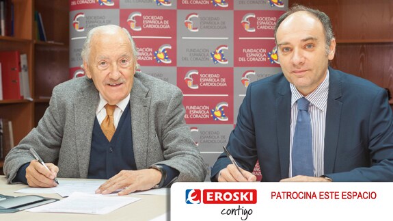 Leandro Plaza, Presidente de la Federación española del Corazón y Alejandro Martínez Berriochoa, Director de la Fundación Eroski. 