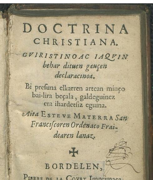 Portada de la primera edición de 'Doctrina Christiana' 