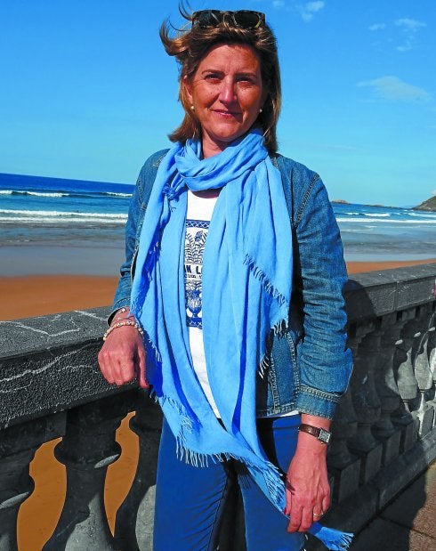 Pepa Lafuente en la tarde de ayer en la Munoa, antes de dirigirse al Ayuntamiento.