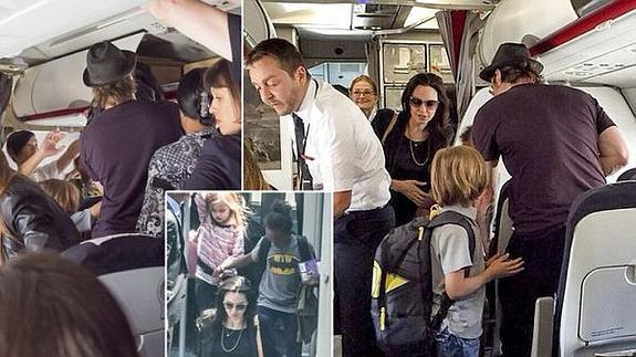 Angelina Jolie y Brad Pitt vuelan en clase turista con sus hijos