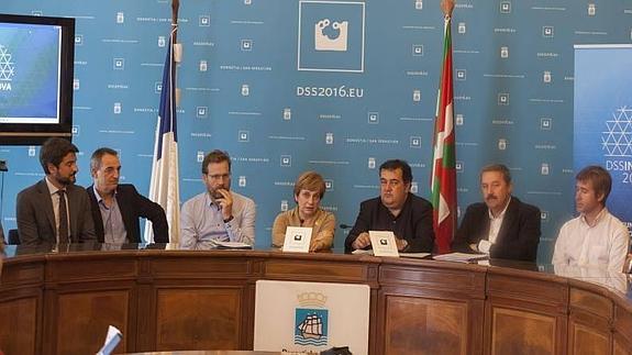 La rueda de prensa en el Ayuntamiento de San Sebastián