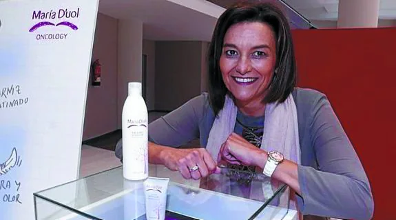 María Unceta-Barrenechea, con sus productos. 