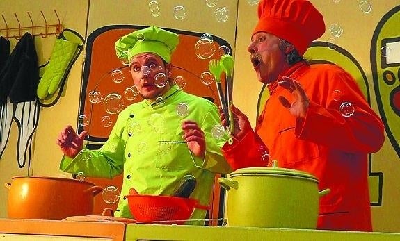 Uno de los momentos del espectáculo infantil Chef Chof. 