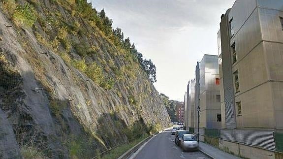 Imagen de la ladera cercana a las casas de la calle Kamiñalde de Ondarroa. 