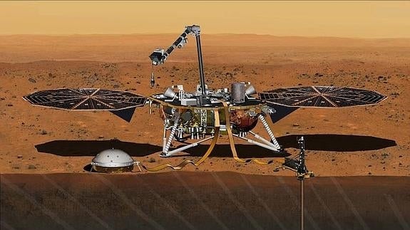 InSight modulua Marten irudikatzen duen lana. 