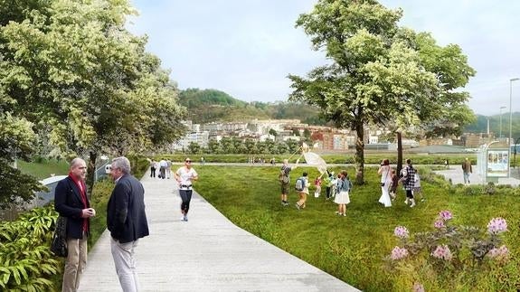 Futuro paseo y cubierta ajardinada de los pabellones de La Herrera.