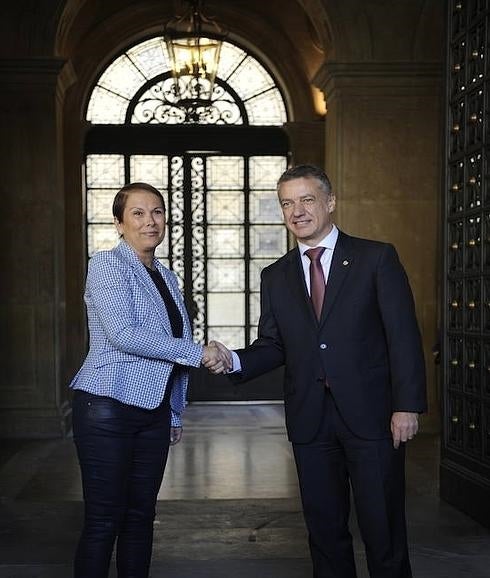 Barkos recibe a Urkullu el pasado septiembre en Pamplona