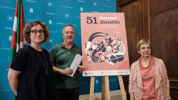 Esther Fernandino, Miguel Martin y Miren Azkarate, en el balance del Jazzaldia.
