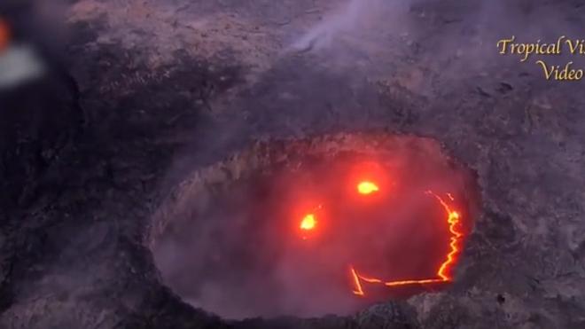 La asombrosa erupción de un volcán «sonriente» en Hawái