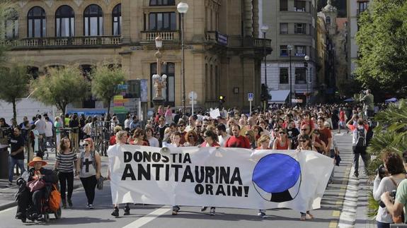 Manifestación antitaurina en el mes de agosto de 2015. 