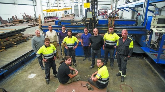 La plantilla de Hardox Wearparts en Irun, que en este arranque está reforzada por personal de la central de SSAB.