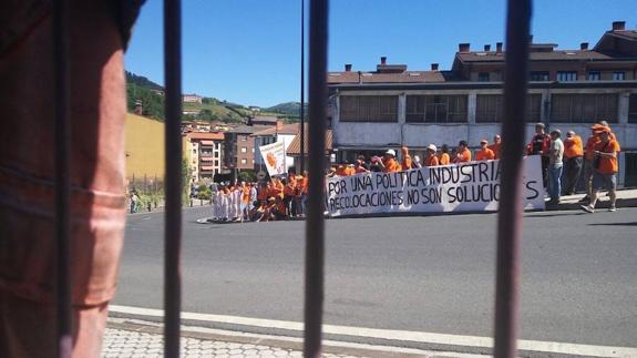 Concentración de trabajadores de Arcelor. 