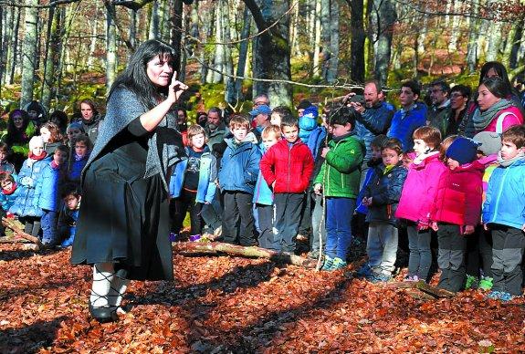 Lizarrustiko basoa izan zen ibilaldiaren beste protagonista garrantzitsu bat.