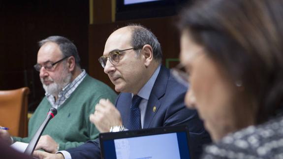 El consejero de Salud, Jon Darpón, en su comparecencia en el Parlamento Vasco.