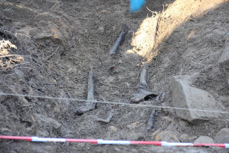 Exhuman los restos de un combatiente de la Guerra Civil en Zubieta