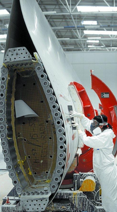 Fabricación de una pala eólica en Aoiz.