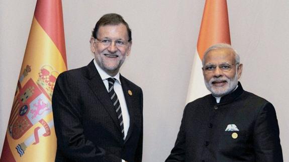 Rajoy y Modi, durante el encuentro que mantuvieron con motivo de la cumbre del G-20 en Turquía en 2015. 