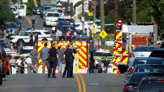 La policía investiga el tiroteo de este miércoles en Alexandria. 