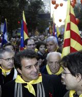 Laporta, presidente del Barcelona, en la marcha. [AMELIA LUZ / EFE]
