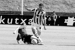 Mikel Balenziaga, con la camiseta del Sanse. /LUSA
