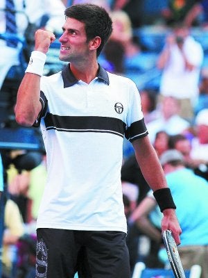 Adelante. Djokovic celebra su pase a semifinales. ::
AFP