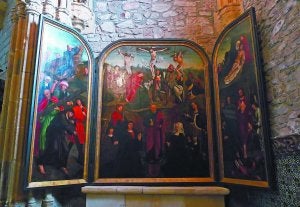 Monumento. Imagen del triptico de la capilla de San Bernabé, conocido popularmente como de Elorriaga. ::
ROMATET