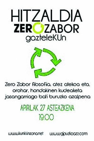 Zero Zabor. Hitzaldiaren kartela.