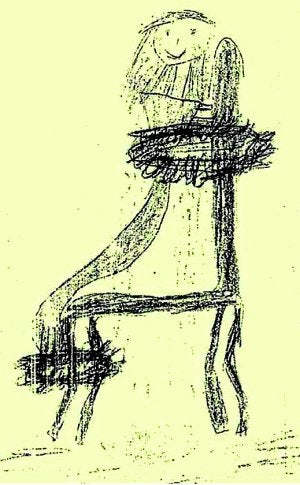 Dibujos de la exposición 'La huella del maltrato', realizados por niños víctimas de la violencia.