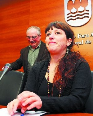 Xabier Olano y Larraitz Ugarte, ayer. ::                             ARIZMENDI