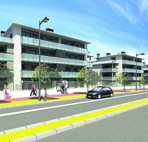 Viviendas Protegidas. Infografía de los bloques de VPO de Oinaurre.