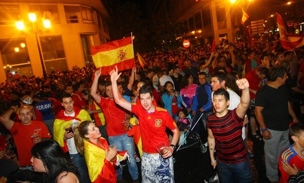 Celebración del la Eurocopa 2012 en Ponferrada.