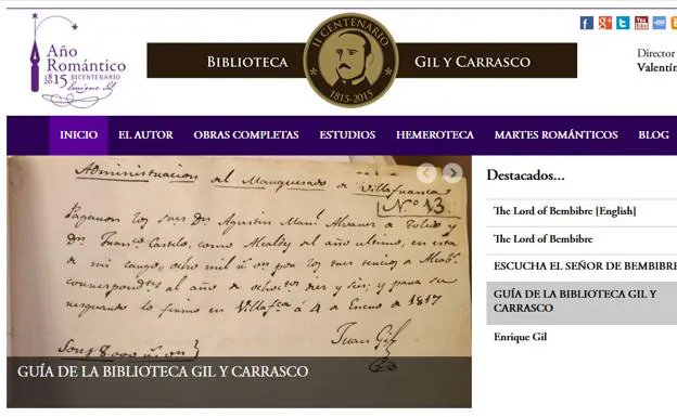 Captura de la Biblioteca Gil y Carrasco.
