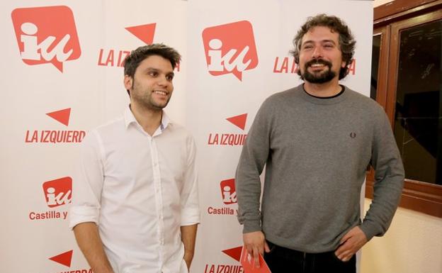 El coordinador autonómico de IU, José Sarrión, y el secretario de Organización de la formación, Jorge Barragán.