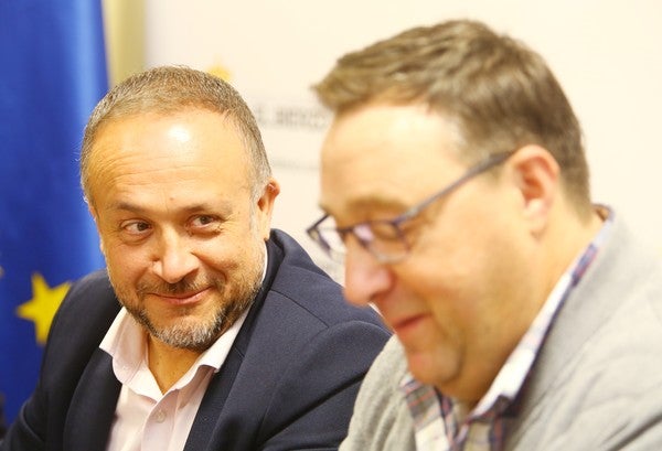 Courel y Pereira, durante su comparecencia. 