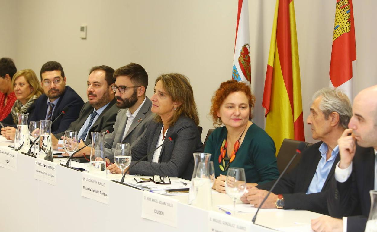 La ministra Ribera, durante la reunión.