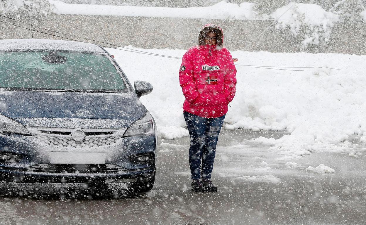 Imagen de una de las últimas tormentas de nive en la provincia de León.