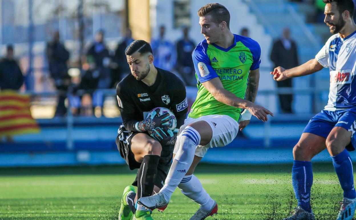 Kaxe, en un partido con la Deportiva.