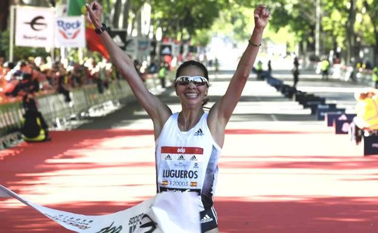 Nuria Lugueros, en la Media Maratón de Madrid.