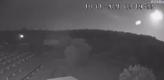 Momento en el que pudo verse el resplandor en Jiménez de Jamuz. 