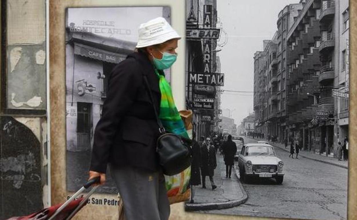 Una mujer con mascarilla en Ponferrada.