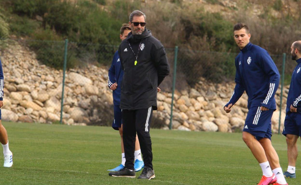 Bolo, durante un entrenamiento de la Deportiva.