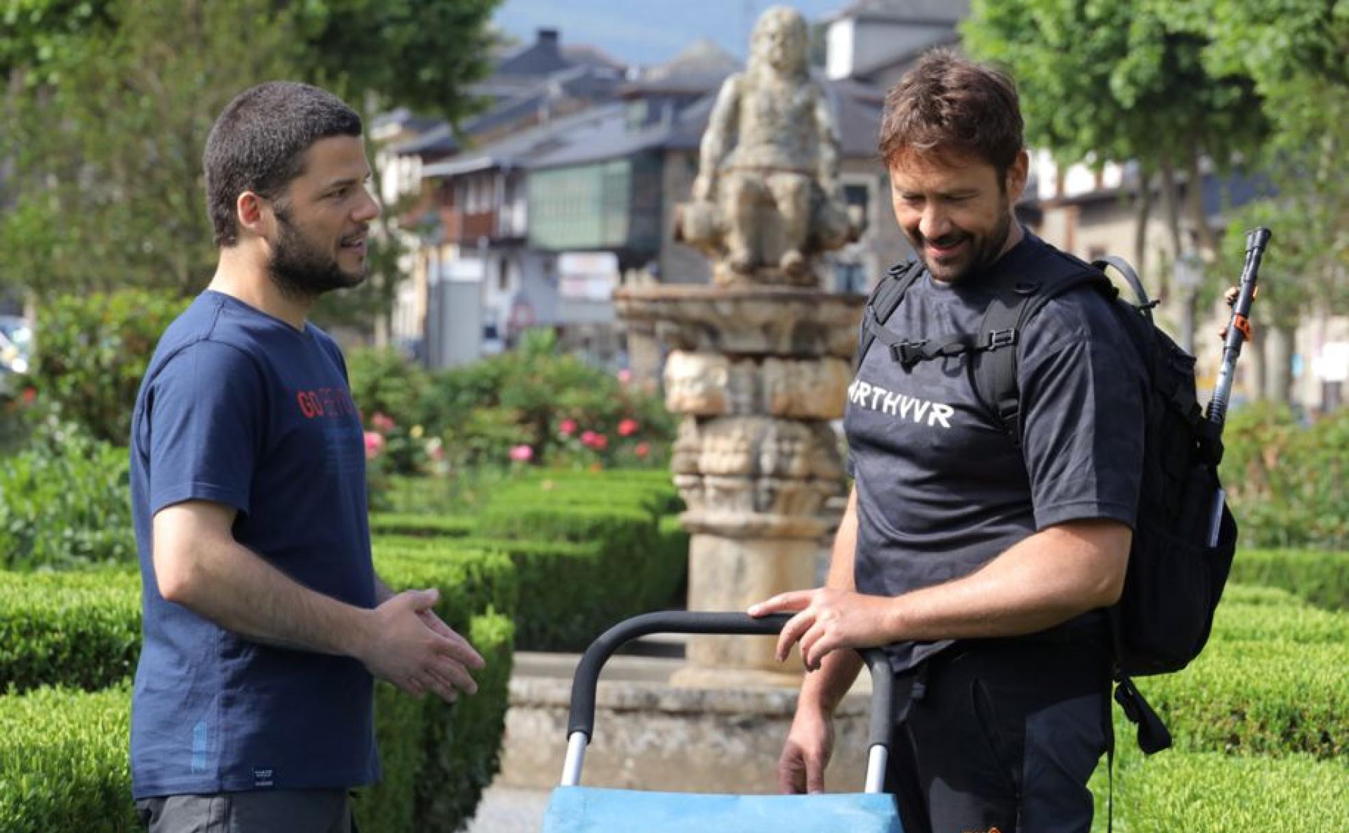 Nacho Dean y Miguel Ángel Tobías durante la grabación.