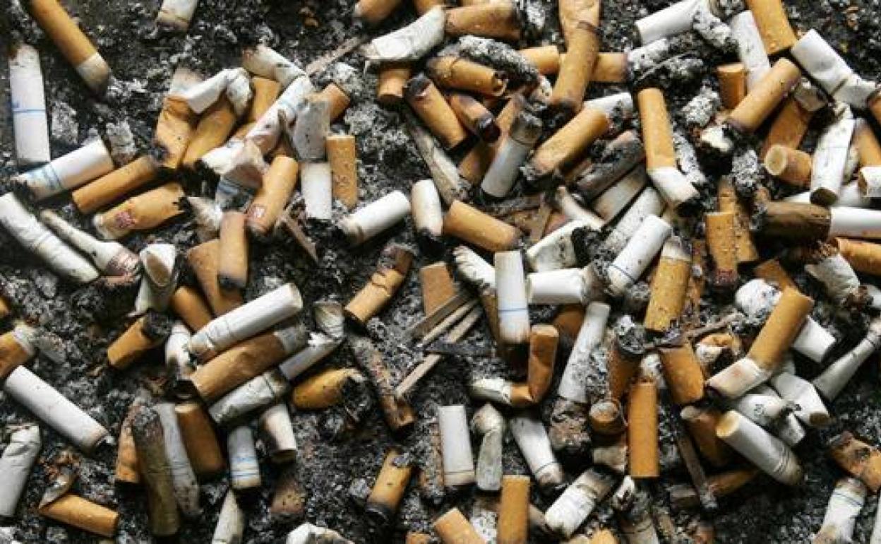 Colillas de cigarros.