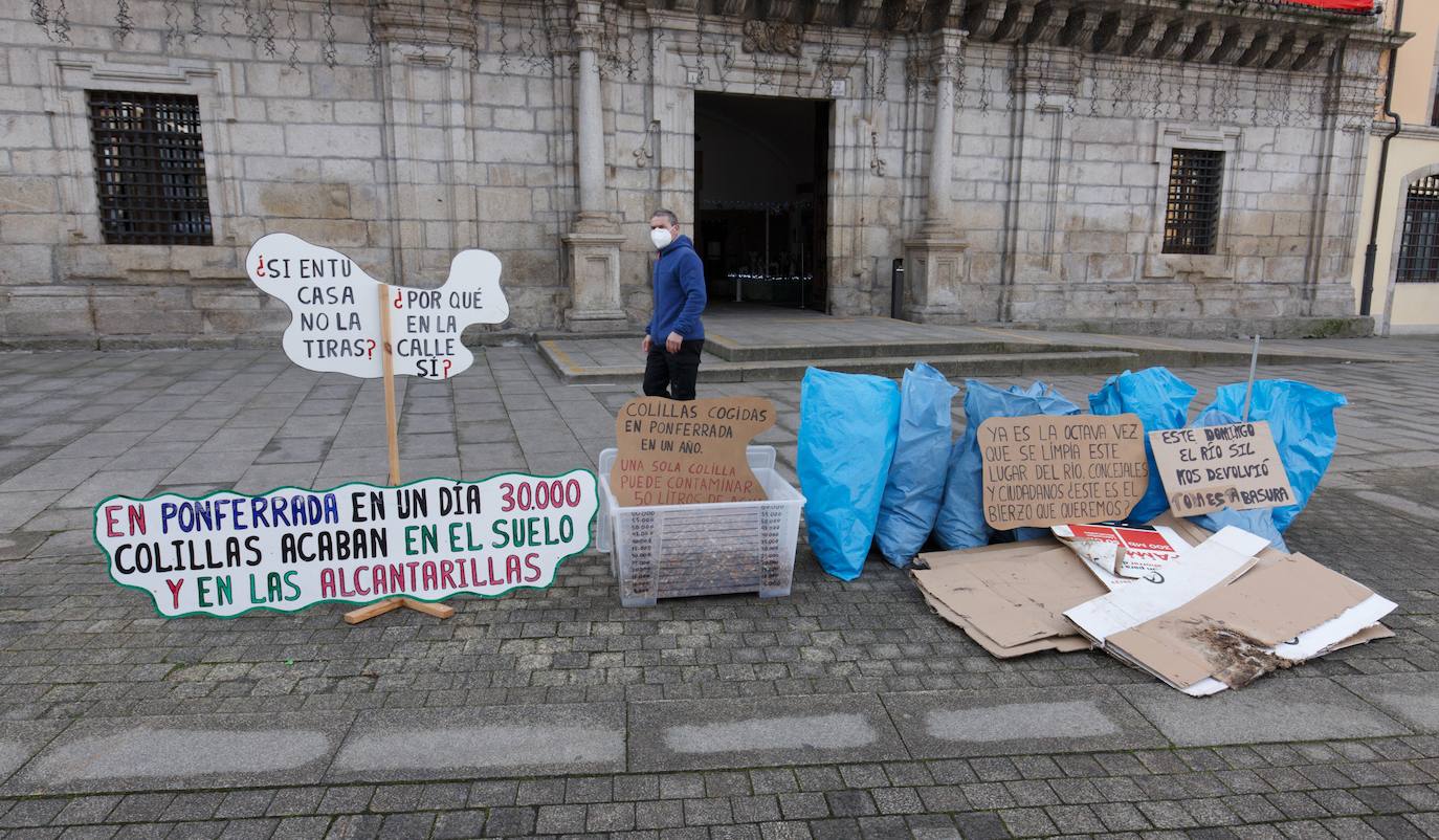 Fotos: Proyecto Orbanajo recoge más de 50 kilos de basura en Ponferrada